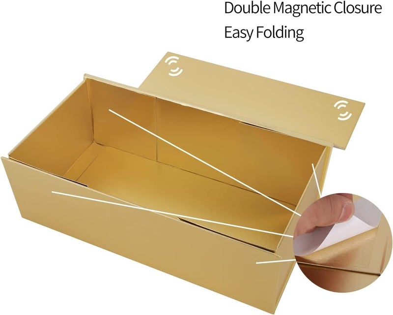 ROSTELACK Gold Gift Boxes 10"x6"x3" with Magnetic Closure Lid Gift Boxes for Presents,Bridesmaid Gifts Box,Cute Box,Luxury for Gift Packaging, Magnetic Gift Box for Wrapping Gifts (Gold/5PCS) - Image 4